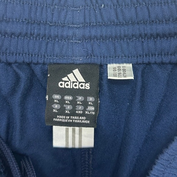 Adidas Mens XL Navy Blue Three Stripe Track Pants Y2K 2005 Athletic Wear - Picture 5 of 8